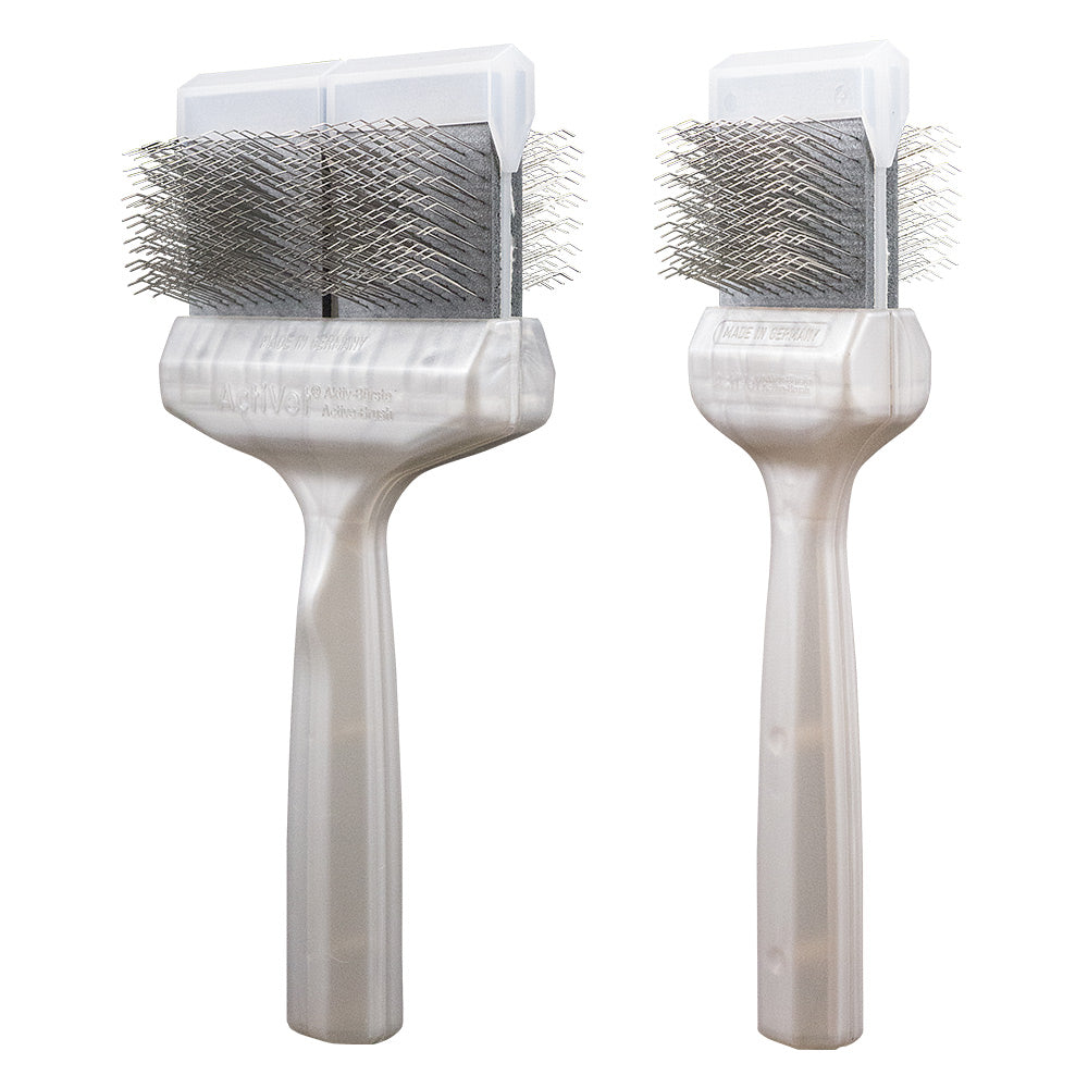 ActiVet Pro Firm Zilver (Coat Grabber) in 9 cm en 4,5 cm naast elkaar, parelmoer zilveren handvat met stalen pinnen