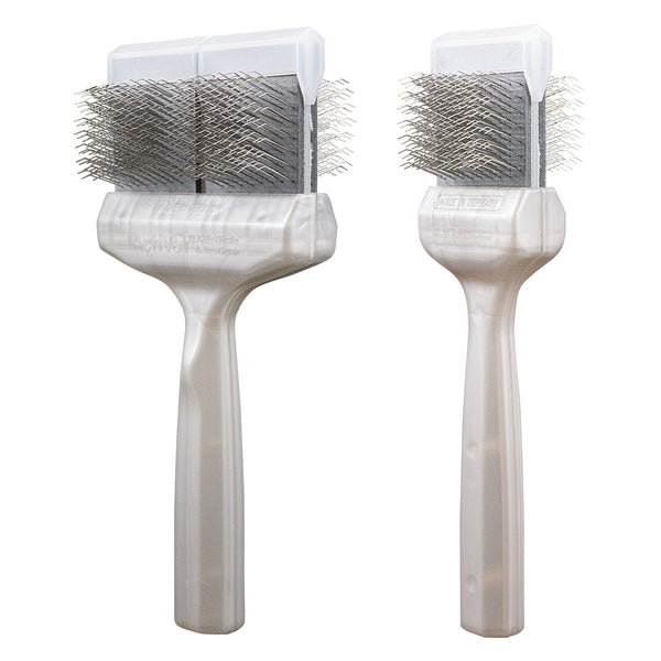 ActiVet Pro Firm Silver (Coat Grabber) in 9 cm and 4.5 cm side by side, pearly silver handle with steel pins