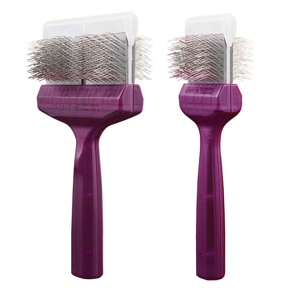 ActiVet Pro Firm Purple in 9 cm and 4.5 cm side by side, purple handle with steel pins