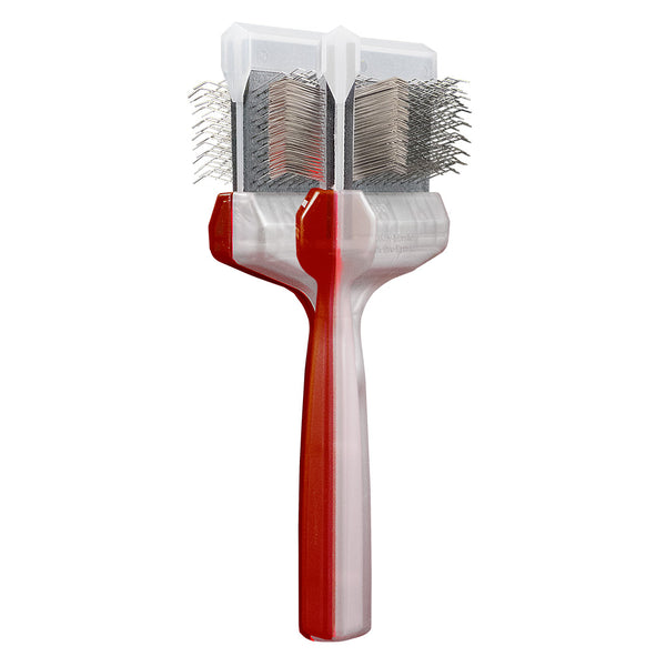 ActiVet DUO Firm Red Silver (Undercoater) in 9 cm and 4.5 cm, handle with red side and silver side