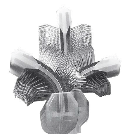 ActiVet brush head in several positions – showing how far the flexible head gives way
